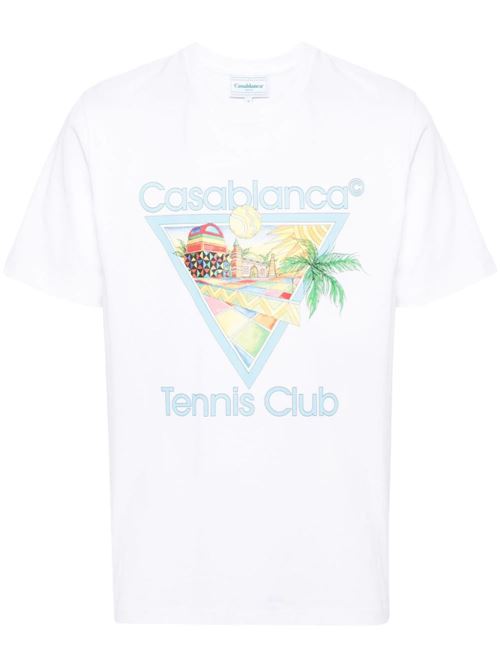 White/multicolour organic cotton t-shirt Casablanca | MS24JTS00105AFRO CUBISM